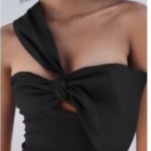 Zara Chic Black One-Shoulder Dress